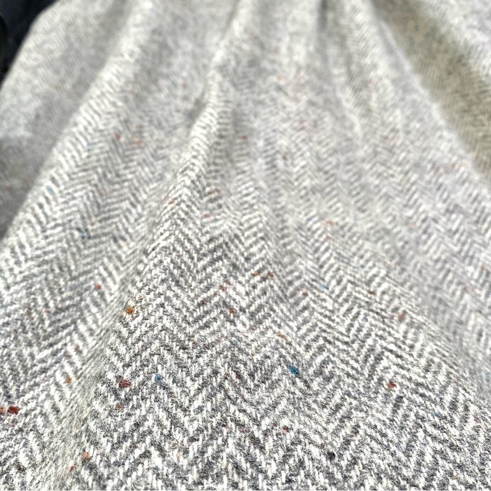 Herringbone PURE VIRGIN WOOL vintage skirt w cottage prairie cabin core vibe - Picture 11 of 15